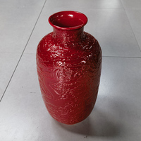 Vase de table en porcelaine de Jingdezhen, style Art déco, sculpté à la main, dragon rouge, pour la décoration de la maison, mariage et design antique