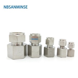 ข้อต่ออัดแรงดัน NBSANMINSE ขนาด 1/8 1/4 3/8 1/2 4 เกลียวใน ผลิตจากสแตนเลส 316L สำหรับท่อ - Product Image 1