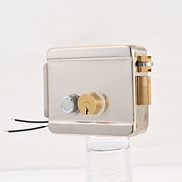 Serrure de porte électronique robuste en acier inoxydable avec cylindre en laiton à clé, contrôle électrique silencieux, pour portail de sécurité