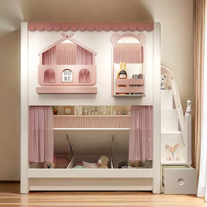 Lit haut et bas Enfants Sœurs Lit Hauteur Garde-corps Glissière Lit surélevé - Product Image 4