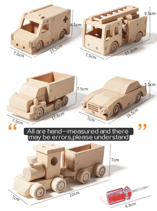 Jouet éducatif en <span class=keywords><strong>bois</strong></span> à assembler soi-même, voiture en <span class=keywords><strong>bois</strong></span> massif, 5 styles, jouet artisanal facile à manipuler pour inspirer la créativité - Product Image 2