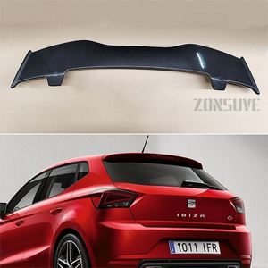 Uso para <span class=keywords><strong>Seat</strong></span> <span class=keywords><strong>Ibiza</strong></span> 2018 <span class=keywords><strong>Spoiler</strong></span> ABS plástico fibra de carbono aspecto Hatchback techo alerón trasero cuerpo Kit Accesorios - Product Image 1