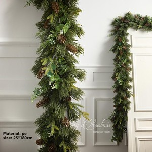 Nouvelle <span class=keywords><strong>couronne</strong></span> et guirlande <span class=keywords><strong>de</strong></span> Noël 2026 <span class=keywords><strong>de</strong></span> style europé<span class=keywords><strong>en</strong></span>, semi-faites à la main <span class=keywords><strong>en</strong></span> <span class=keywords><strong>rotin</strong></span> et PE, avec caractéristiques semi-mécaniques - Product Image 2