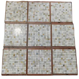 Mosaik Marmer Batu Alam untuk Hiasan Dinding Kamar Mandi Dapur Marmer Putih Ubin Waterjet Dipoles Desain Fashion