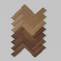 Parquet en bois d'ingénierie de luxe allemand, motif chevrons, en chêne, pour revêtements de sol en bois.
