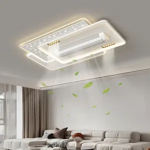 Quạt Trần yên tĩnh vô hình không lá quạt điện LED đèn điều khiển từ xa quạt chiếu sáng cho phòng khách phòng ngủ - Product Image 1
