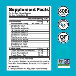 Cápsulas Probióticas Mais Vendidas para Saúde Digestiva Adulta 60 Bilhões de UFC 10 Cepas Prebióticos Orgânicos Enzimas Validade de 24 Meses - Product Image 5