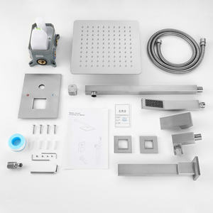 DB Luxury Juego de baño cuadrado de 10 pulgadas Mezclador de lluvia Combo de Ducha - Product Image 3