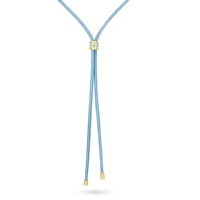 Lancement exclusif : Collier moderne avec pendentif coulissant personnalisé en laiton et strass, chaîne en corde PU bleue, bijoux fantaisie en gros