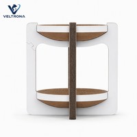 Plateforme à gratter pour chat en carton ondulé, forme tabouret, à deux niveaux, avec bol rond, mobilier d'intérieur, vente en gros