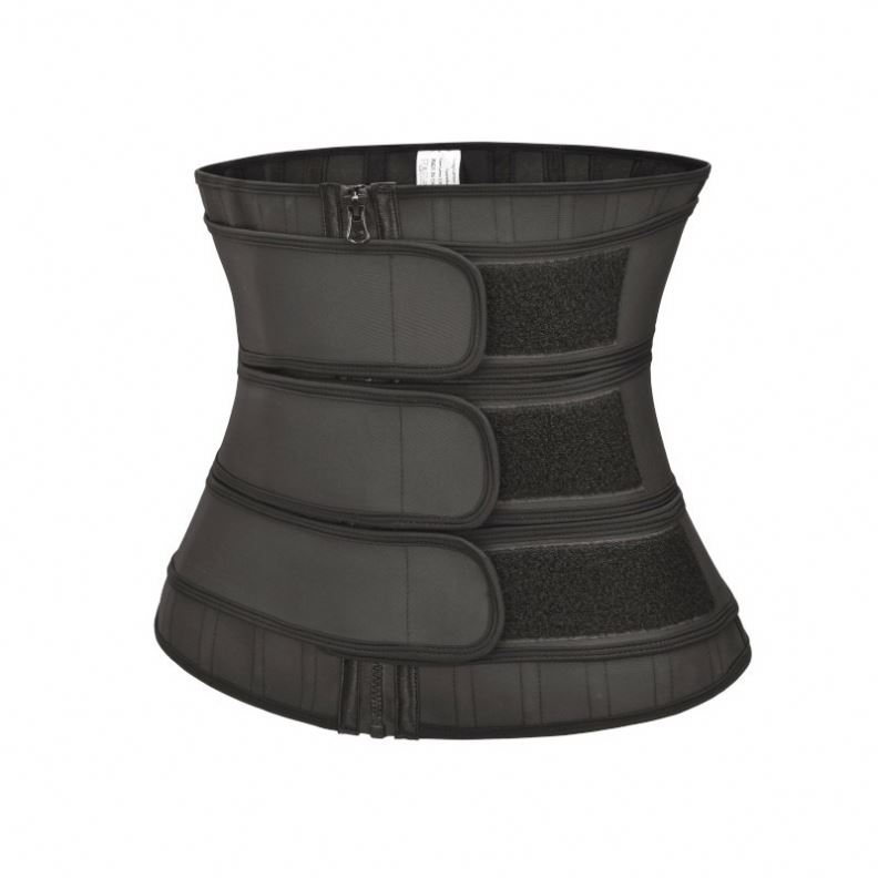 Wholesale Double Belt Front Zipper Sauna Burn Fat Women Body Shapers Waist Slimming Belt Waist Trainer Shaper