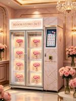 Distributeur automatique de fleurs intelligent et réfrigéré, disponible 24h/24 et 7j/7, pour fleuristes