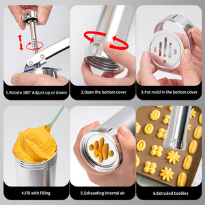 Hợp kim nhôm nướng công cụ thiết lập Cookie Báo Chí súng 20 miếng khuôn phun nướng đóng băng và đường ống súng - Product Image 4