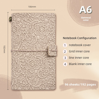 Carnet de notes promotionnel A6 en cuir sculpté style rétro européen, kit journal personnalisé, carnet de voyage
