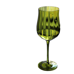 Coupe <span class=keywords><strong>à</strong></span> <span class=keywords><strong>vin</strong></span> en cristal soufflé <span class=keywords><strong>à</strong></span> la main, personnalisée, <span class=keywords><strong>à</strong></span> <span class=keywords><strong>pied</strong></span> haut, épaissie, style vintage moderne, simple, verte, côtelée, 200 ml - Product Image 4