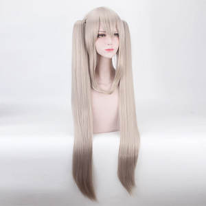 Peluca de Cosplay de Marie Antoinette de Fate/Grand Order, Ainizi, 80 cm, Rubio Grisáceo, con Dos Coletas, Cabello Sintético - Product Image 3