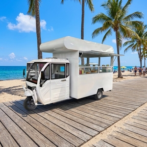 Camionnette à glaces électrique de haute qualité à trois roues, triple essieu, certifiée CE, résistante à la rouille, vitesse 20-40 km/h, personnalisable - Product Image 1