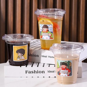 Vasos Desechables de Plástico con Tapa, Recipientes Transparentes para Bebidas Frías, para Jugo de Frutas, Leche, Té, Café Helado, Helado, Postre, Fiesta, Cafetería - Product Image 5