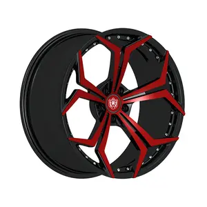 Lüks tasarım dekoratif tırnak siyah kırmızı alaşım jantlar 18 inç 5 delik audi bmw için özel dövme alüminyum alaşım yolcu araba tekerlekleri