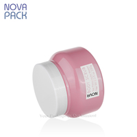 Pots d'argile pour cire d'épaule ronde de 250ml PET PCR contenant de lotion pour gommage au beurre de corps pots en plastique rose de 8oz avec couvercles blancs