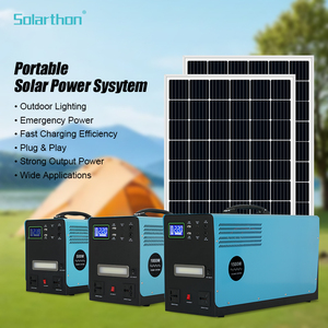 Sistema de Almacenamiento de Energía <span class=keywords><strong>Solar</strong></span> Solarthon, Sistema <span class=keywords><strong>Fotovoltaico</strong></span> Híbrido de 1000W con MPPT, Sistema de Energía <span class=keywords><strong>Solar</strong></span> con Batería LiFePO4, <span class=keywords><strong>Kit</strong></span> Completo para el Hogar - Product Image 1