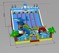 Équipement de jeu intérieur sur le thème de l'océan, toboggan sec commercial, aire de jeux pour enfants, centre de jeux doux, ensemble de toboggans d'escalade