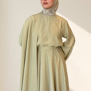 Conjunto de Abaya y Capa Plisada Premium para Mujeres Musulmanas, Moda Modesta de Oriente Medio, Venta al Por Mayor OEM - Product Image 5