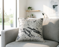 Housse de coussin décorative jacquard métallique à motif artistique moderne, avec dos en faux lin et passepoil, personnalisable, vente en gros