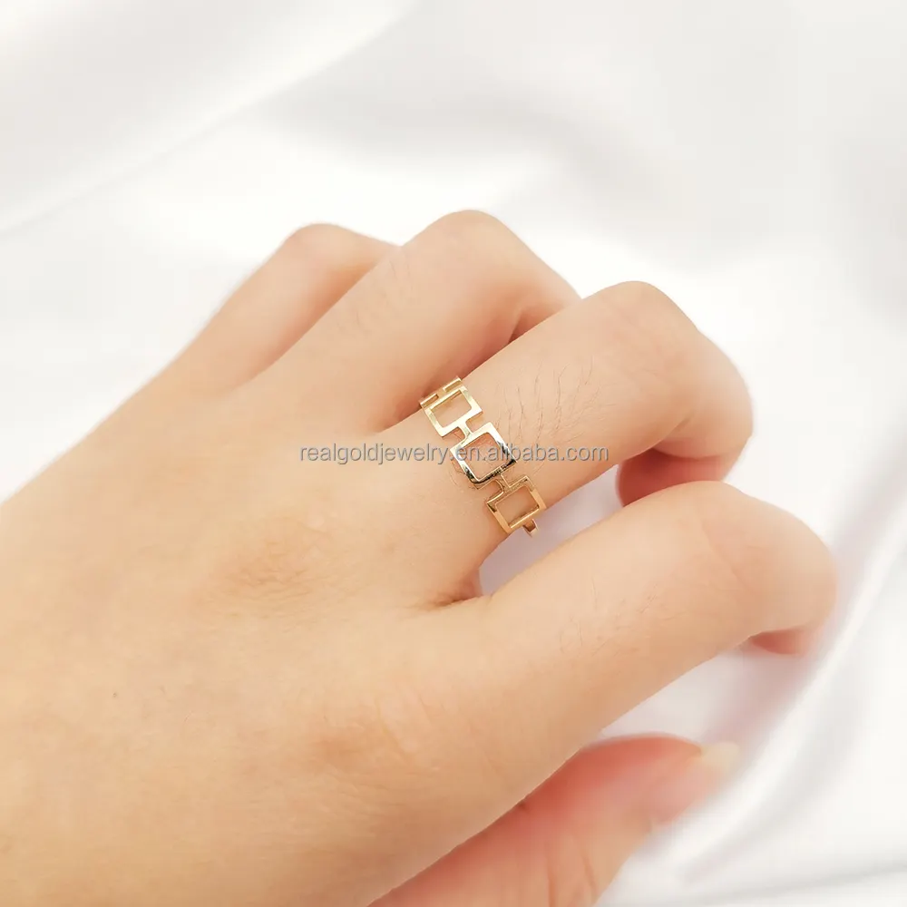 Fashion 9k Real Gold Ring For Girl Women Gift Jewelry 14K 18K Pure Gold Ring Personalized Customized Gold Ring Jewelry