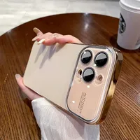 Étui de protection antichoc en verre trempé pour iPhone 15 14 13 12 11 Pro Max 16 Plus, élégant, ultra fin, mat