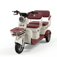 Tricycle électrique haute performance pour adultes, durable, à carrosserie ouverte, 2 places, pour les trajets quotidiens