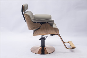 Chaises de <span class=keywords><strong>salon</strong></span> de coiffure uniques de style <span class=keywords><strong>italien</strong></span>, avec base en éponge haute densité, peinture dorée, couleur or et accoudoirs en bois massif - Product Image 5