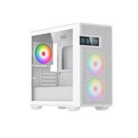 Casing komputer kaca Tempered Pc terlaris dengan Casing Gaming komputer engsel dengan desain tampilan Digital