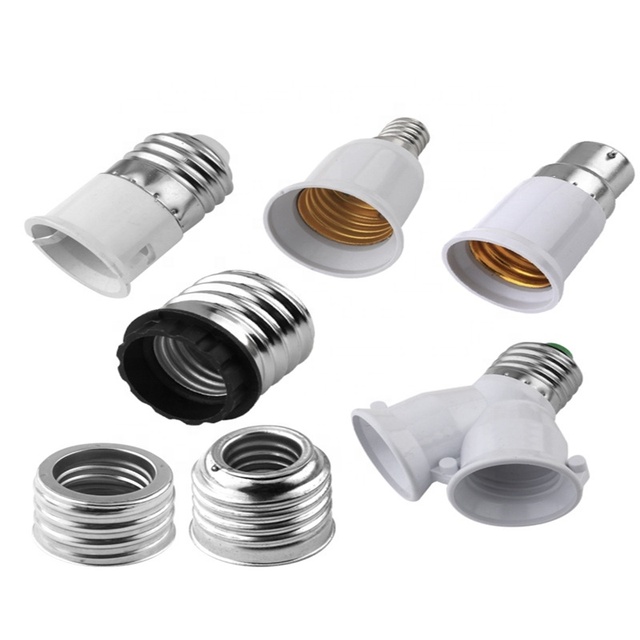 E14 to E27 Outside E14 Inside E27 Adapter Light Socket Bulb Base Adapter Converter Light Socket E27 Lamp Holder