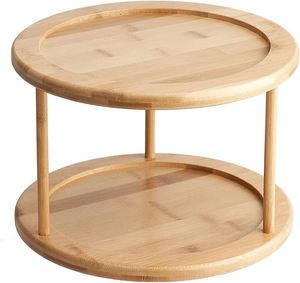 Bamboo Revolving Spice <b>Rack</b> Functional Shelf <b>Kitchen</b> <b>Rack</b> - Product Image 2