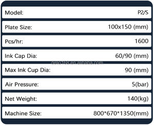 Machine de tampographie semi-automatisée à prix de gros bon marché Imprimante de tampographie à gobelet d'encre 2 couleurs avec composants d'engrenage de moteur à noyau - Product Image 5