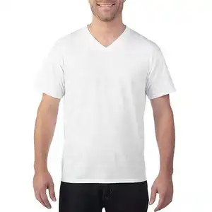 प्लस आकार पुरुषों के कपड़ों की वी गर्दन टी शर्ट पुरुषों के लिए रेयान पॉलिएस्टर कपास टी शर्ट स्लिम काले वी गर्दन टी शर्ट पुरुषों