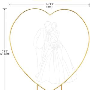 <span class=keywords><strong>Arche</strong></span> de mariage romantique en métal doré durable avec support et <span class=keywords><strong>arche</strong></span> de ballons en forme de cœur, design pliable 200 cm x 200 cm - Product Image 5