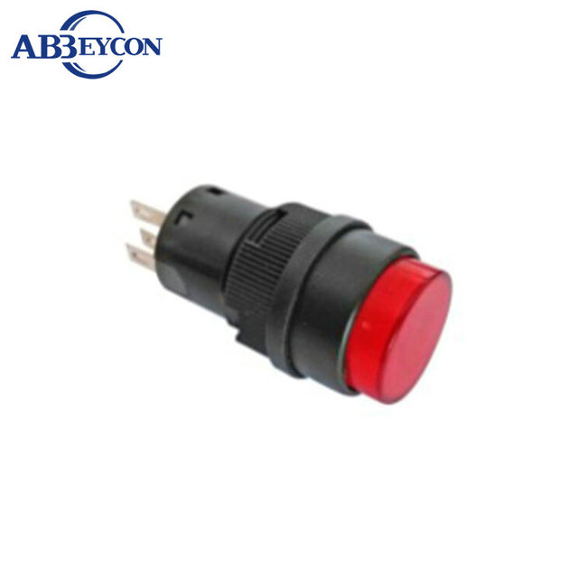 ABILKEEN 16mm Plastic Round Momentary/Latching Push Button Switch Red LED Illuminated Electronic Control Switch
