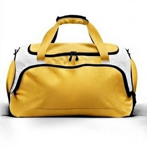 Bolsa Deportiva Amarilla con Paneles Blancos y Ribete Negro, Bolsa de Viaje de Gran Capacidad para Gimnasio y Uso al Aire Libre - Product Image 1