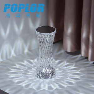 Led Crystal Table <b>Lamp</b> <b>Touch</b> Control Usb Charging Cordless White Shade 6V Dc For Bedroom Restaurant Decor - Product Image 2