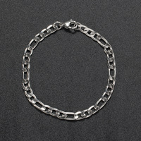 Usine Vente Chaude Style Pvd 18k Or Argent Couleur Hip Hop En Acier Inoxydable 5mm Largeur Trois Long et Un Court Bracelet Chaîne Cubaine