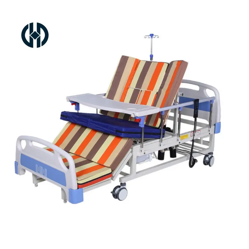 万華工場価格電気看護ベッド多機能病院用ベッド病院およびクリニック用注入スタンド付き