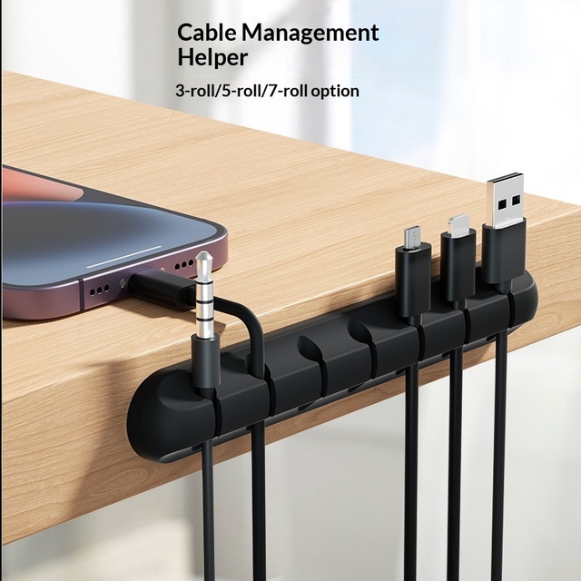 Hot-selling Data Cable Protective Sleeve Silicone Desktop Cable Organizer Storage Car-use Wire Holder Cable