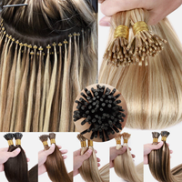 Service OEM ODM Extensions de cheveux naturels pré-collées I-Tips Remy, brun foncé balayage, extensions de cheveux à la kératine invisibles