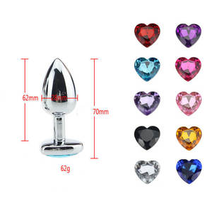 5 boyutları farklı renk paslanmaz çelik <span class=keywords><strong>Jewel</strong></span> Anal Plug kalp şekli Metal Buttplug seks oyuncakları kadınlar için - Product Image 2