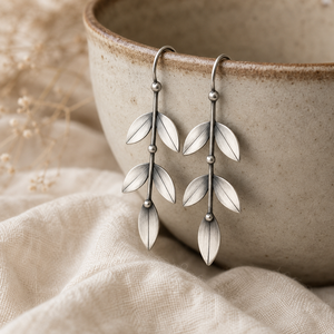Set di Orecchini e Collana con Ciondolo a Foglia di Salice in Stile Bohémien Vintage, Gioielli Minimalisti alla Moda per Donne - Product Image 6