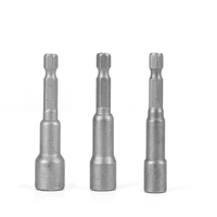 Clé à douille magnétique antichoc SAE de type Imperial, finition chromée, embout 1/4, douille à chocs profonde robuste pour usage industriel/bricolage