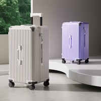 Valise de cabine unisexe grande capacité en ABS avec roues pivotantes, tailles 28/32 pouces, verrouillable, port USB, serrure à combinaison antivol
