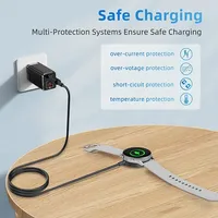 Kabel Pengisi Daya Nirkabel Magnetik Portabel, Stasiun Pengisian Cepat untuk Samsung Galaxy Watch 8 7 6 5pro 5 4 3 Active 2 1